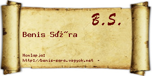 Benis Sára névjegykártya